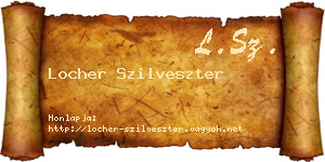 Locher Szilveszter névjegykártya